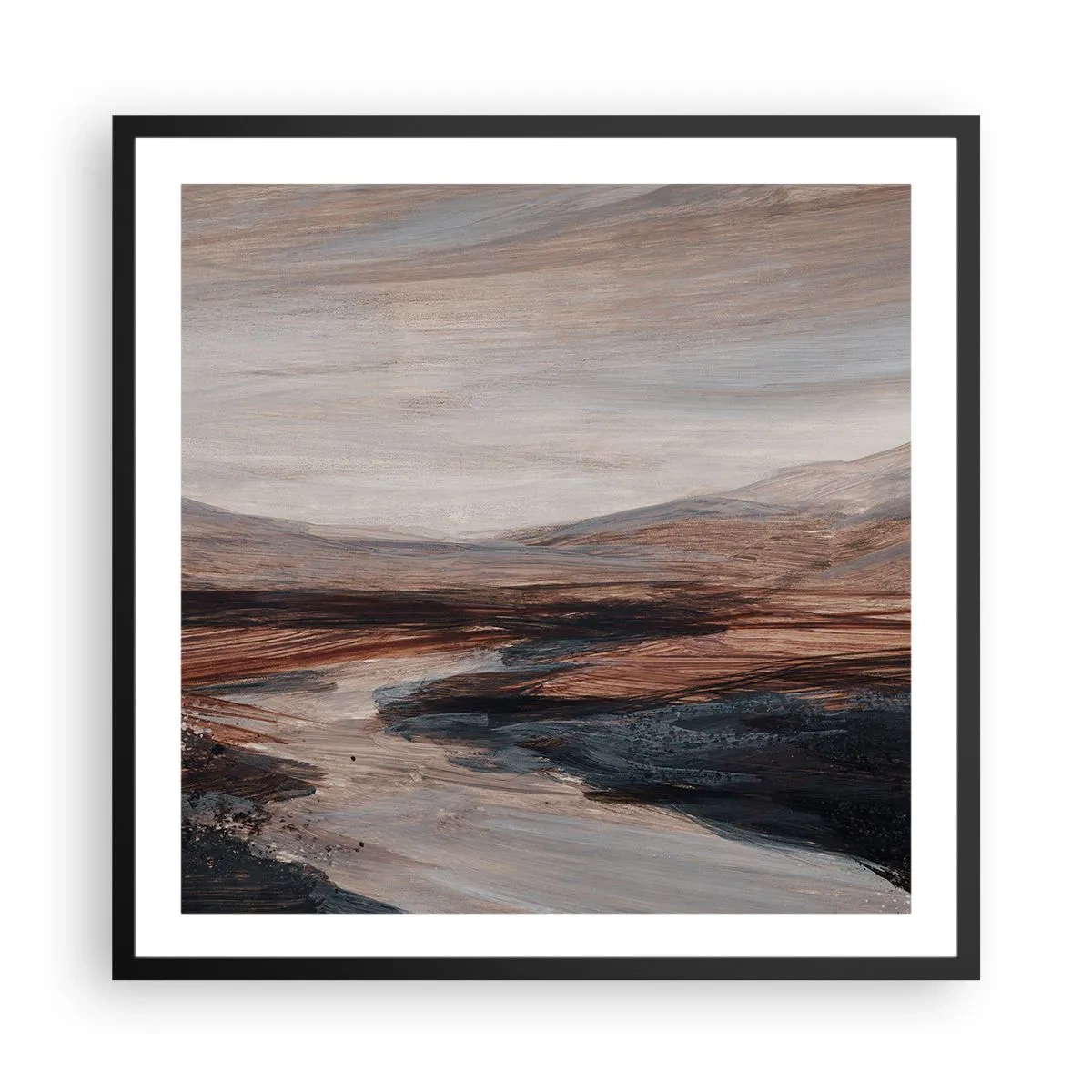 Poster in black frame - Quiet Valley - 60x60 cm