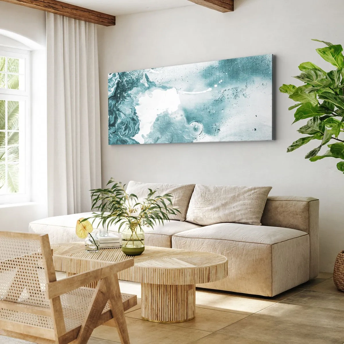 Canvas picture - Lakes of Blue - 160x50 cm