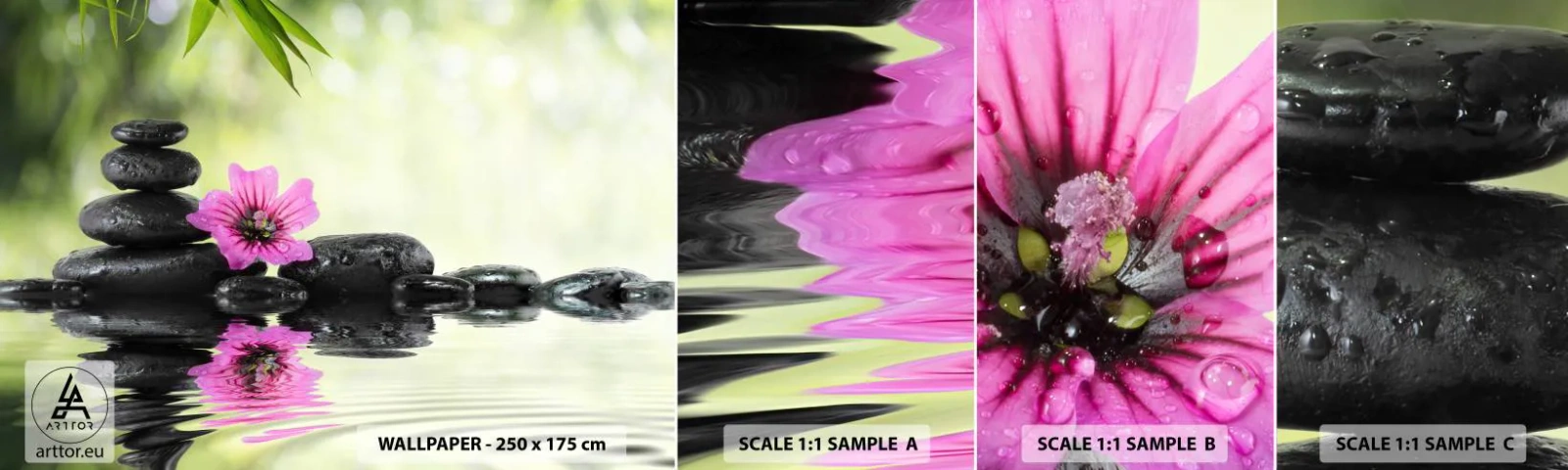 Photo Wallpaper Sample Standard Eco - Time for the Soul - Flower, Culture, Bamboo - 100x30 cm