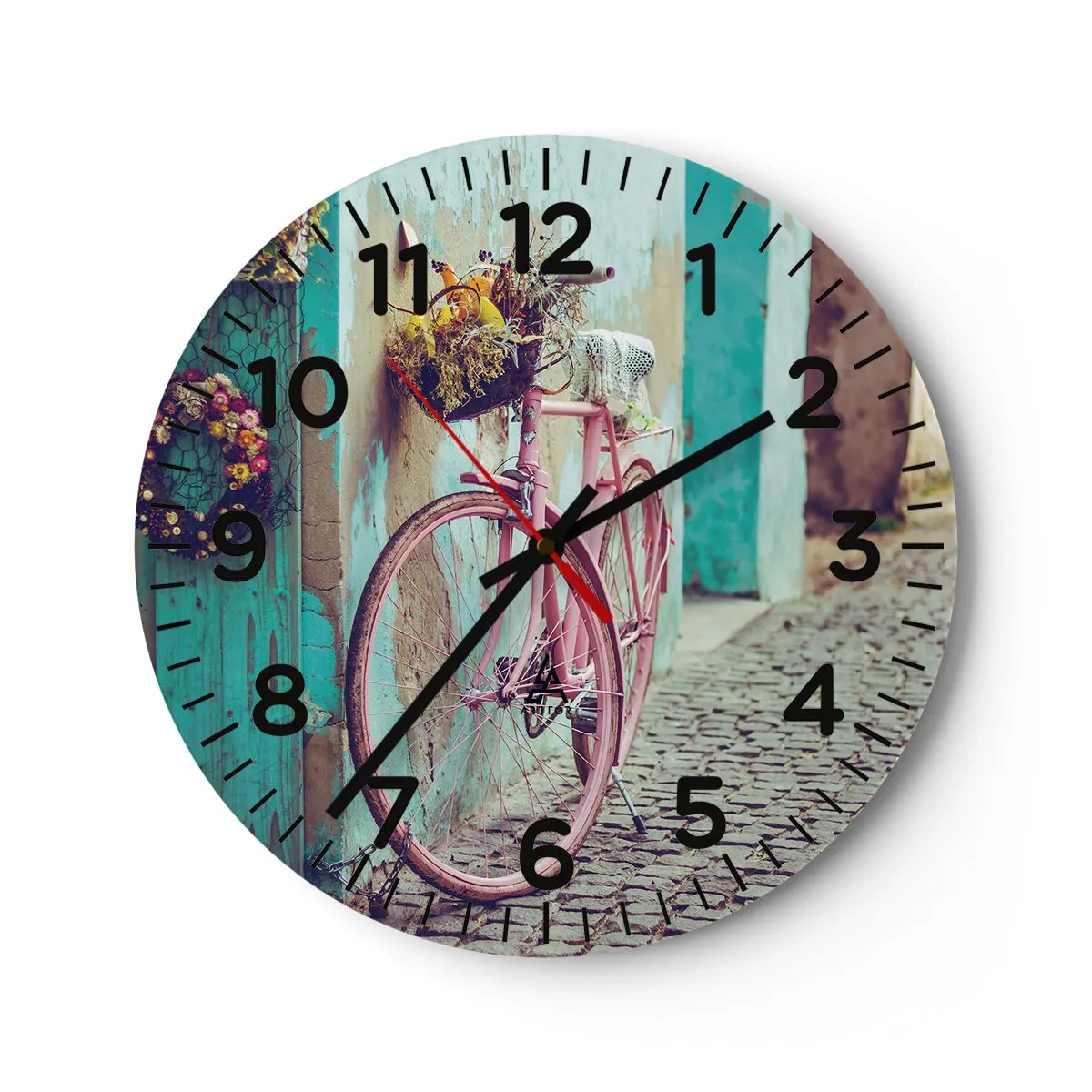 Wall clock - Clock on glass - Be Right Back - 40x40 cm