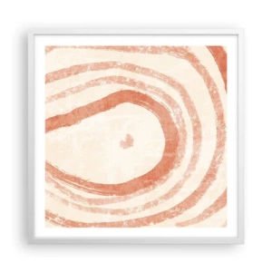 Poster in white frmae - Coral Circles - Composition - 60x60 cm