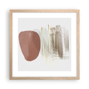 Poster in light oak frame - Abstract Colonnade - 40x40 cm