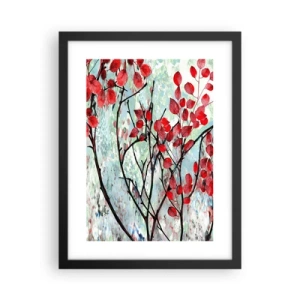 Poster in black frame - Tree in Scarlet - 30x40 cm