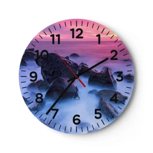 Wall clock - Clock on glass - Born in Light and Mist - 40x40 cm