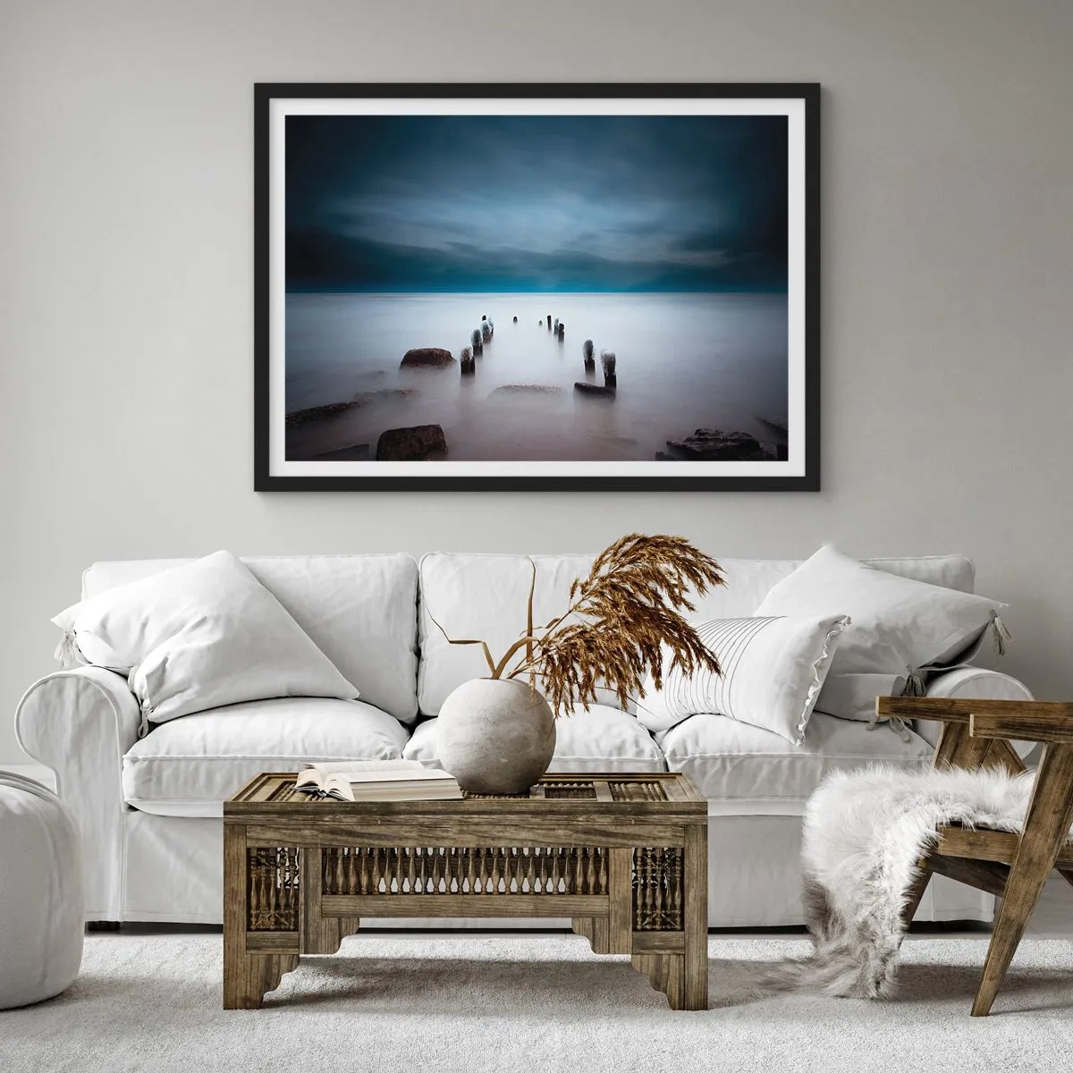 Poster in black frame - Pensive Lake - 40x30 cm