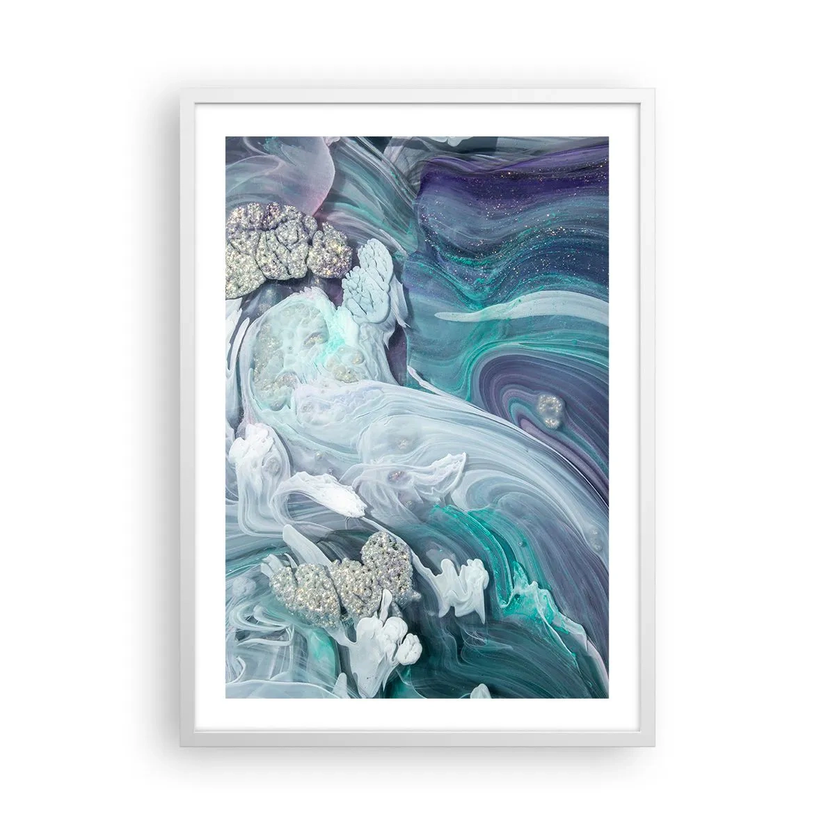 Poster in white frmae - Currents of Blue - 50x70 cm