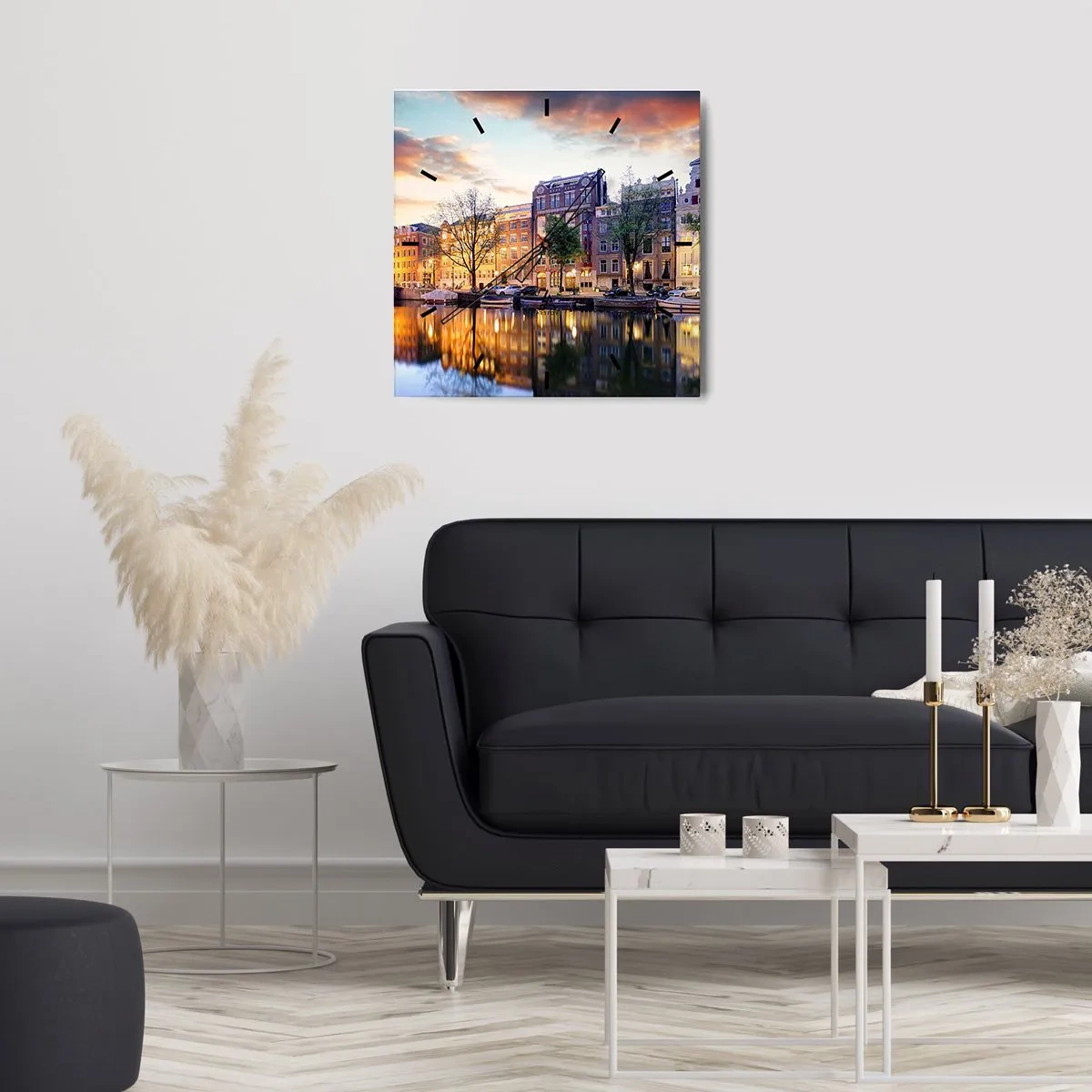 Wall clock - Clock on glass - Reserved and Calm Dutch Beaty - 40x40 cm