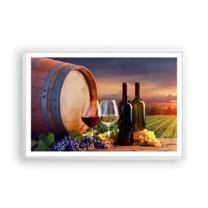 Poster in white frmae - Here Life Is Full of Flavour - 91x61 cm