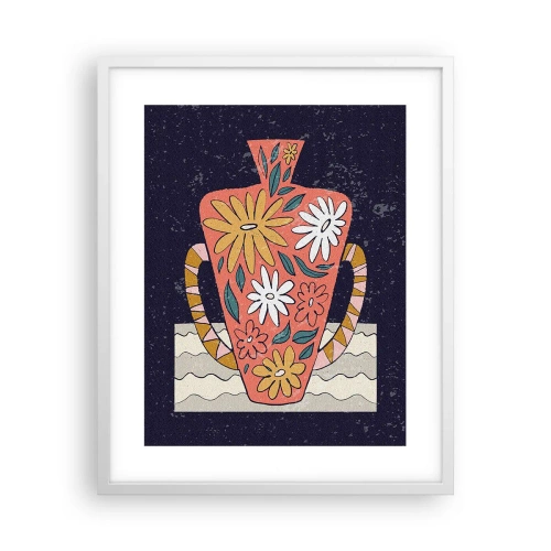 Poster in white frmae - Painted Vase - 40x50 cm
