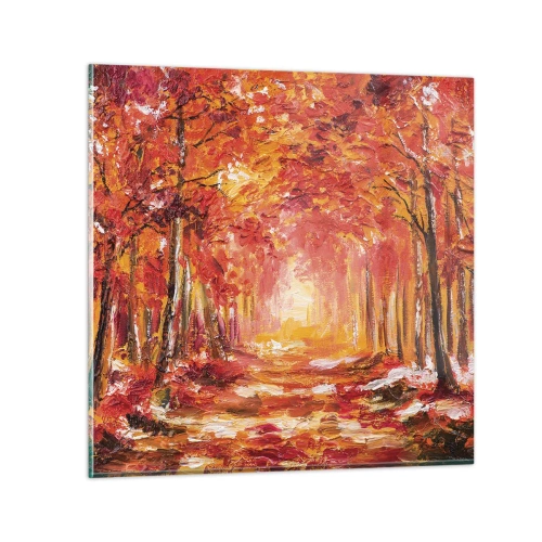 Glass picture - Copper Forest - 30x30 cm