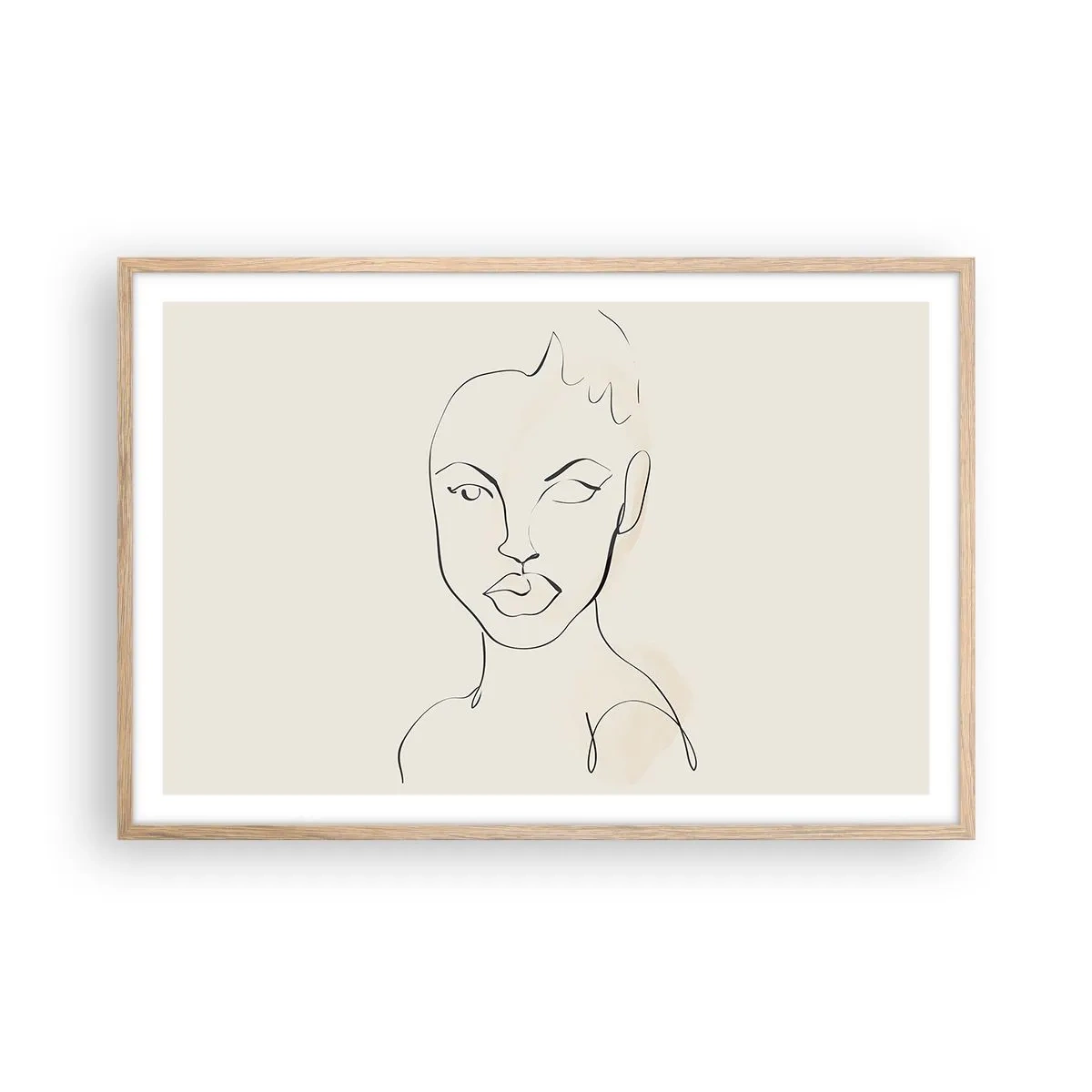 Poster in light oak frame - Outline of Sensuality - 91x61 cm
