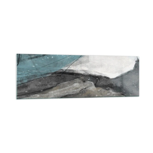Glass picture - Abstract: Rocks and Ice - 160x50 cm