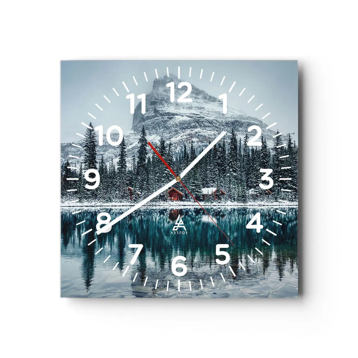 Wall clock - Clock on glass - Canadian Retreat - 30x30 cm