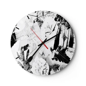 Wall clock - Clock on glass - Autumn in a Negative - 40x40 cm