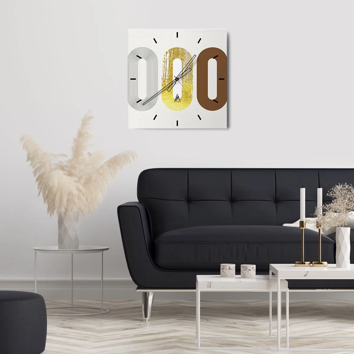 Wall clock - Clock on glass - Ooo! - 30x30 cm