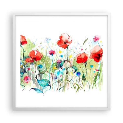 Poster in white frmae - Meadow in May - 60x60 cm