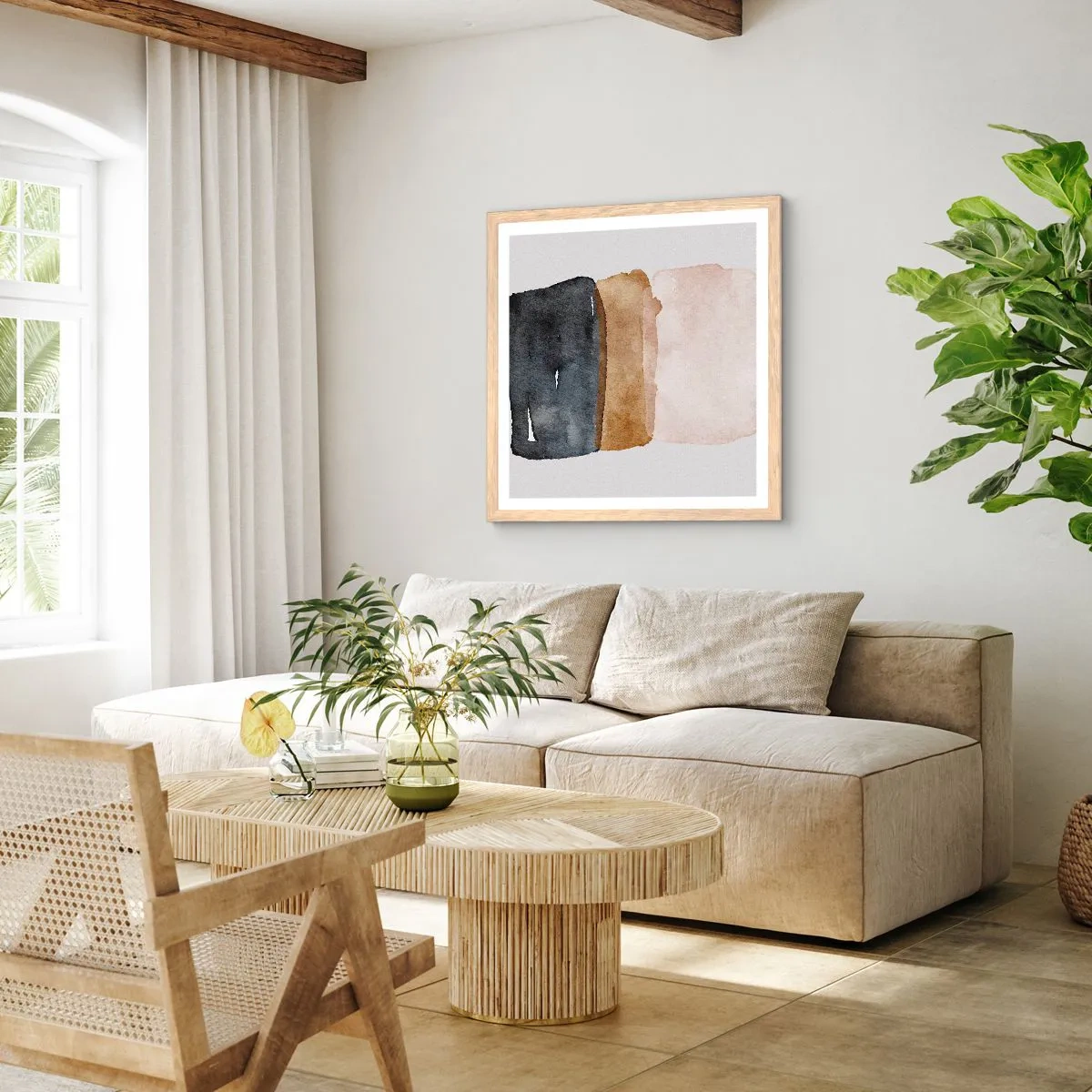 Poster in light oak frame - Composition of the Colours of the Soil - 40x40 cm