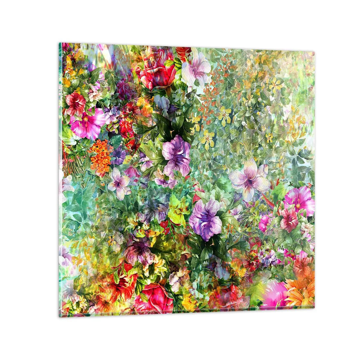 Glass picture - Lost in the Flowers - 70x70 cm