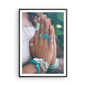 Poster in black frame - Welcome to the Centre of Wellbeing - 70x100 cm