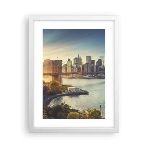 Poster in white frmae - Big City Dawn - 30x40 cm