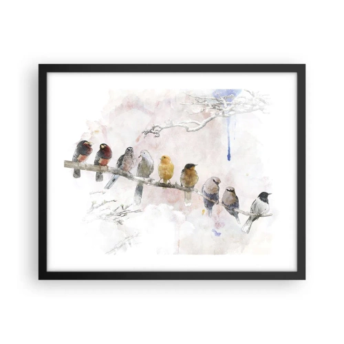 Poster in black frame - Winged Encounter - 50x40 cm