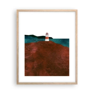 Poster in light oak frame - Gazing at the Sea - 40x50 cm