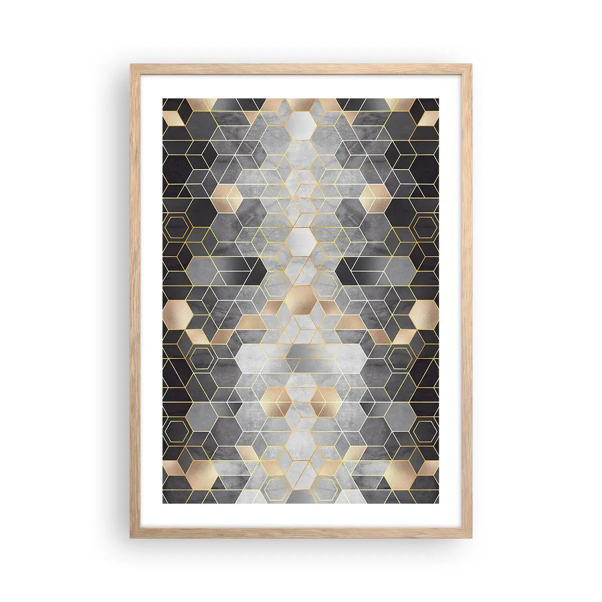Poster in light oak frame - Diamond Composition - 50x70 cm