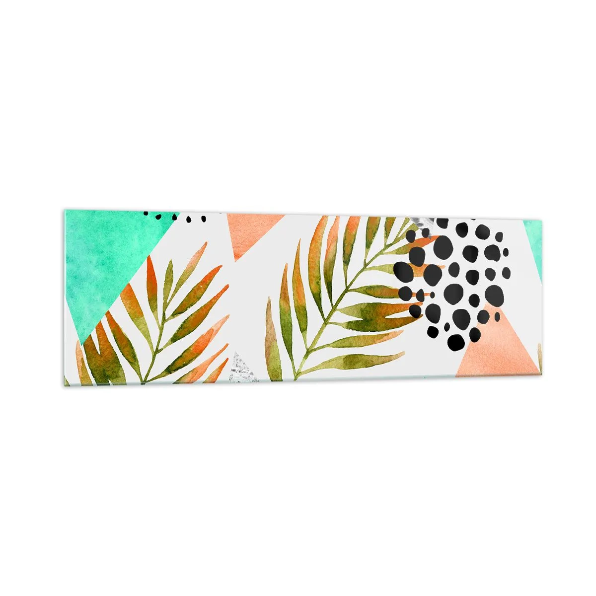 Glass picture - Decorated with a Palm Leaf - 160x50 cm