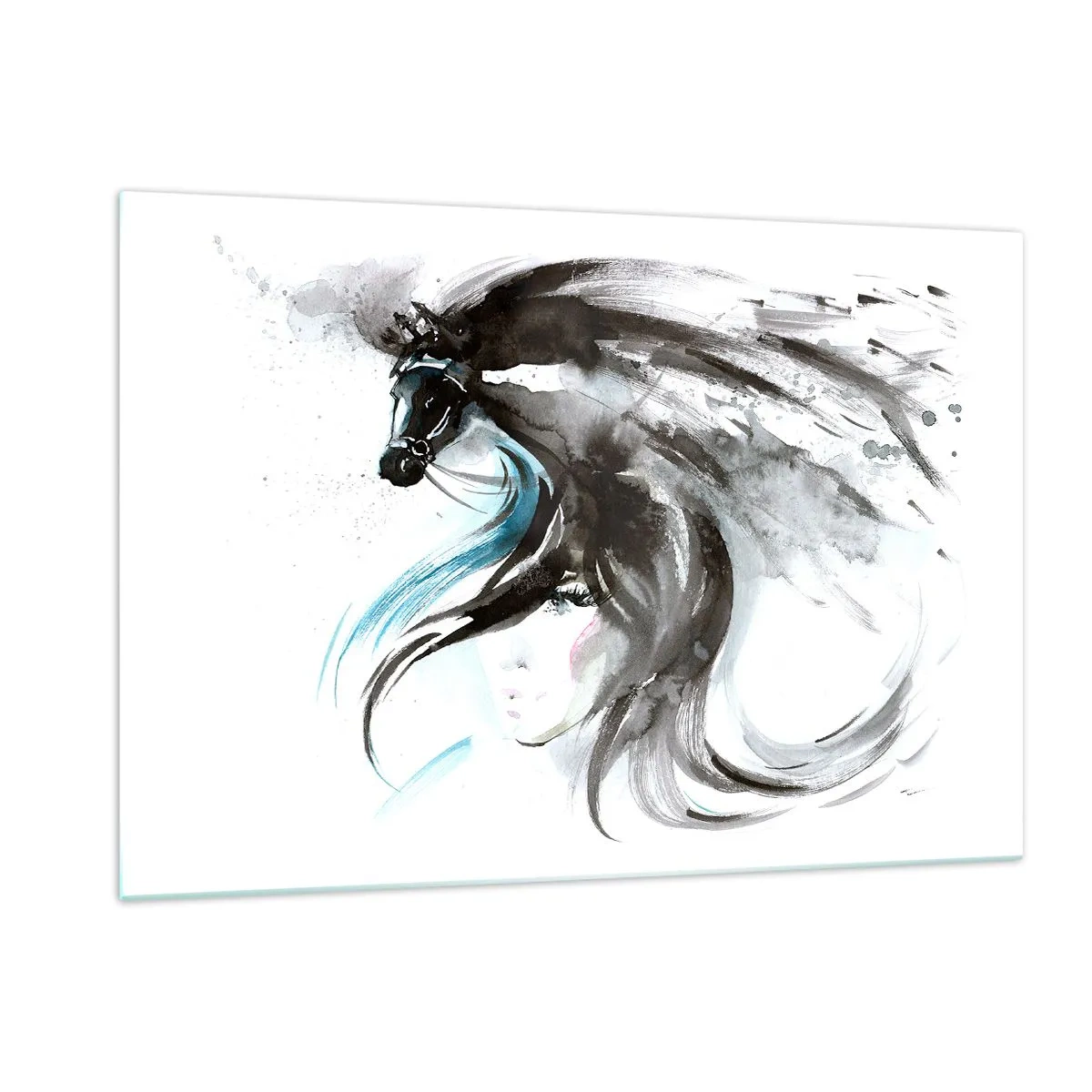 Glass picture - Gallop of a Black Prince - 120x80 cm