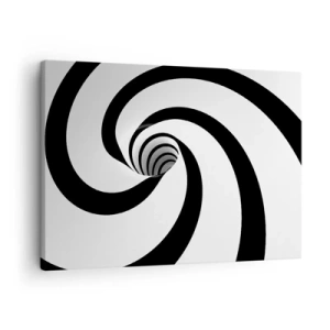 Canvas picture - Abstract black and white spiral with a swirl effect - 70x50cm - Let the Whirl Draw You in? - Modern wall decoration for the living room and bedroom ARTTOR