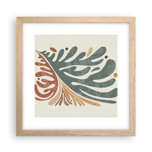 Poster in light oak frame - Multicolour Leaf - 30x30 cm