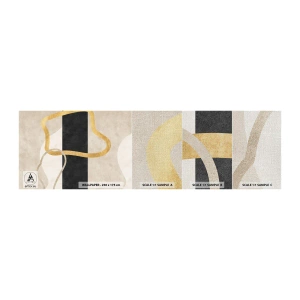 Photo Wallpaper Sample Premium Canvas - Shapes in Loops - Art Deco, Minimalism, Abstractionism - 100x30 cm