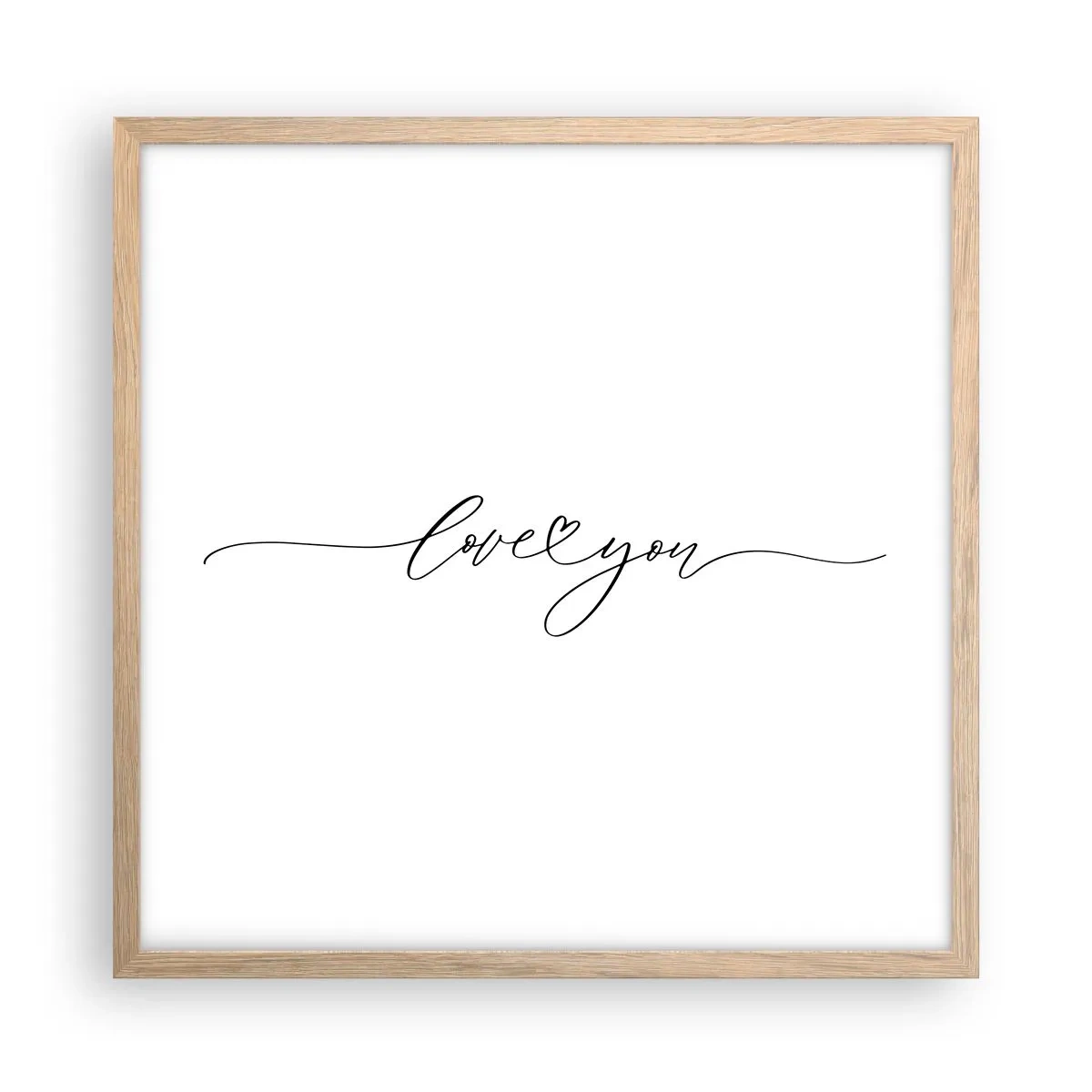Poster in light oak frame - Black on White - 50x50 cm