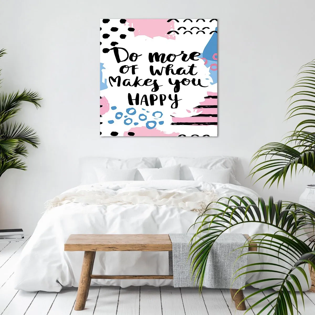 Canvas picture - How To Be Happy - 50x50 cm