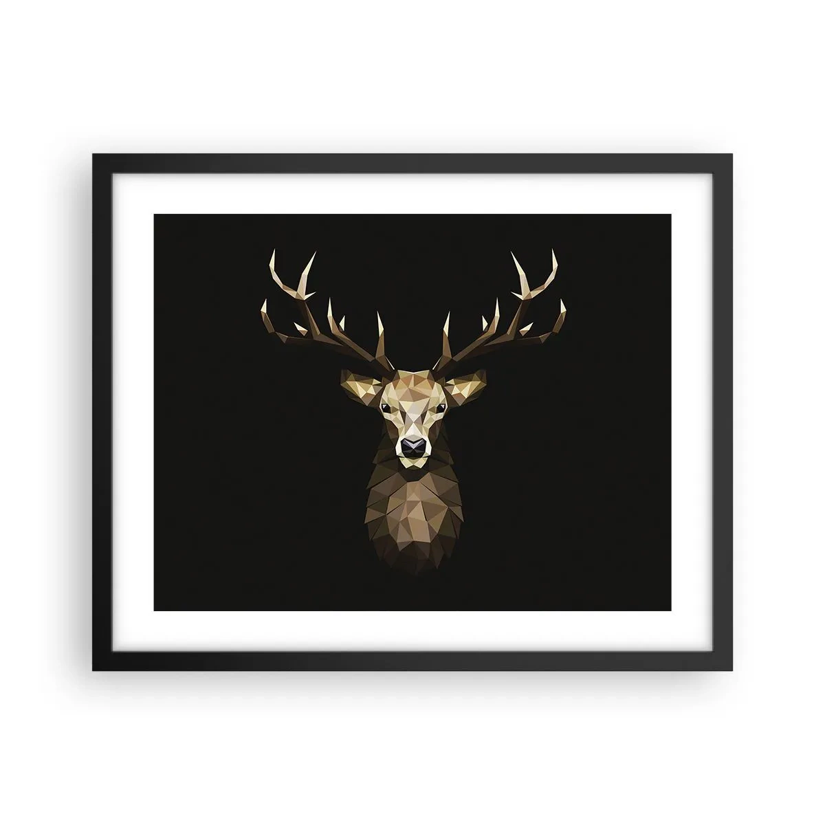 Poster in black frame - Cubist Deer - 50x40 cm