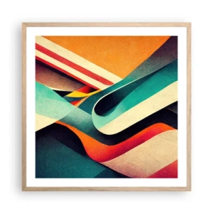 Poster in light oak frame - Intense Composition - 60x60 cm