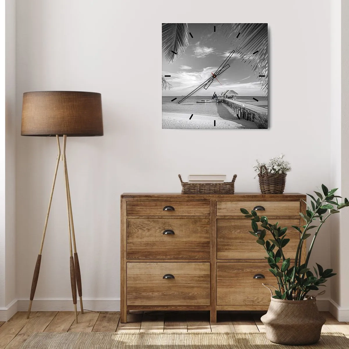 Wall clock - Clock on glass - Memory or a Dream? - 40x40 cm
