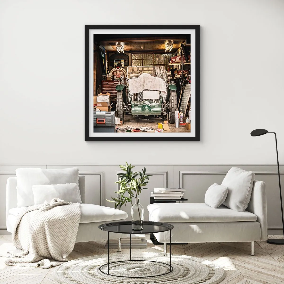 Poster in black frame - Back to the Past - 40x40 cm