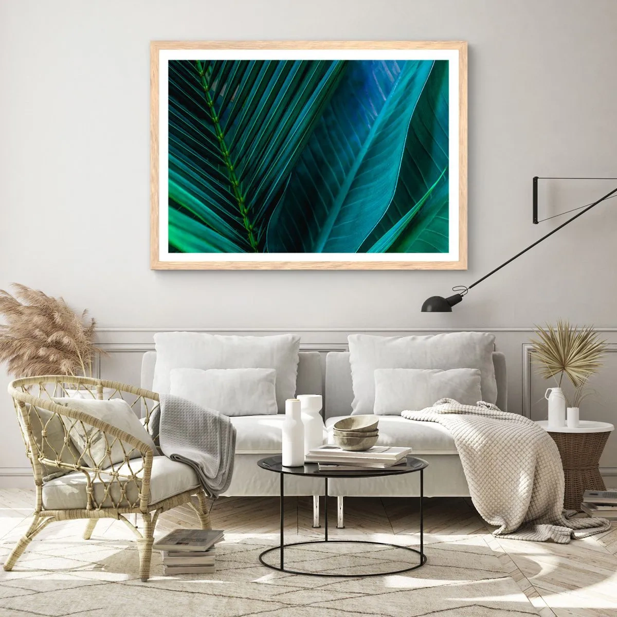 Poster in light oak frame - Anatomy of Green - 100x70 cm