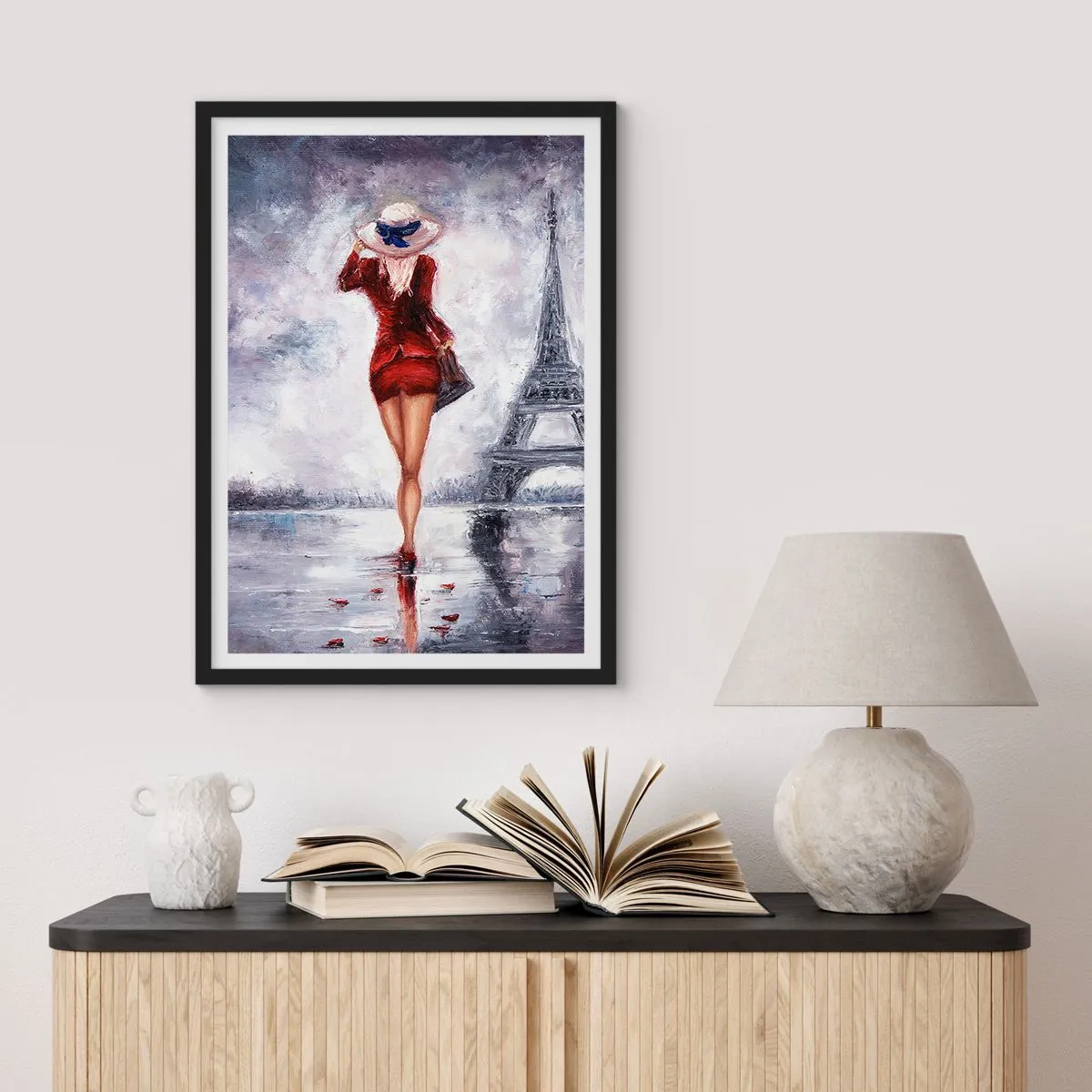 Poster in black frame - Parisian Symbols - 40x50 cm