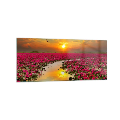 Glass picture - Secret Life of a Lake - 120x50 cm