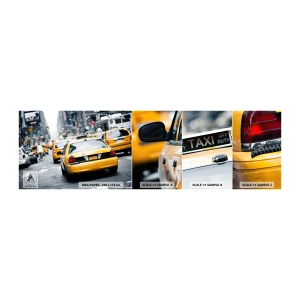 Photo Wallpaper Sample Self-Adhesive Deluxe Sticker - Only in this City - City, New York, Taxi - 100x30 cm