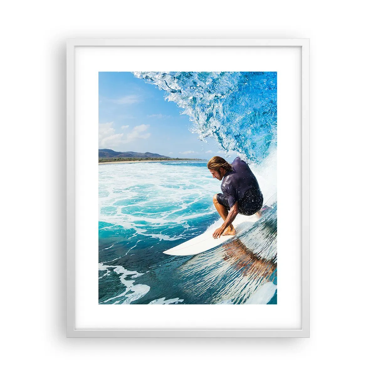 Poster in white frmae - Dancing with Waves - 40x50 cm