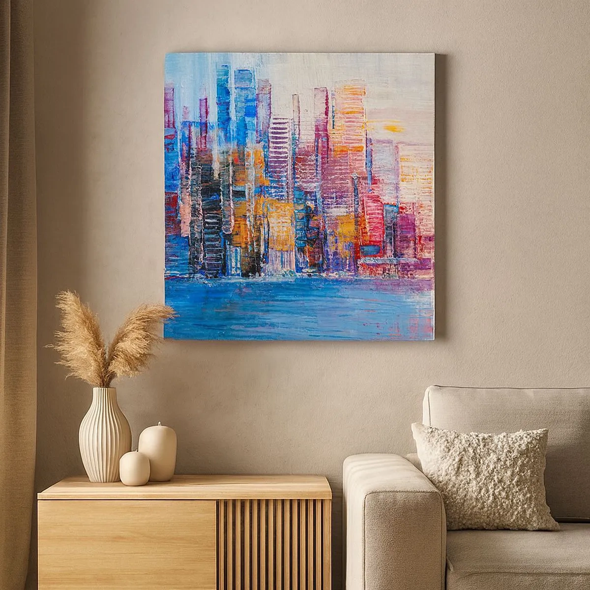 Canvas picture - Joyful Metropolis - 30x30 cm