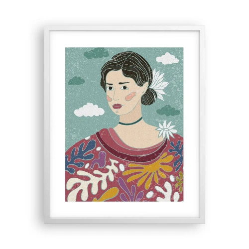 Poster in white frmae - With a Melancholic Look - 40x50 cm