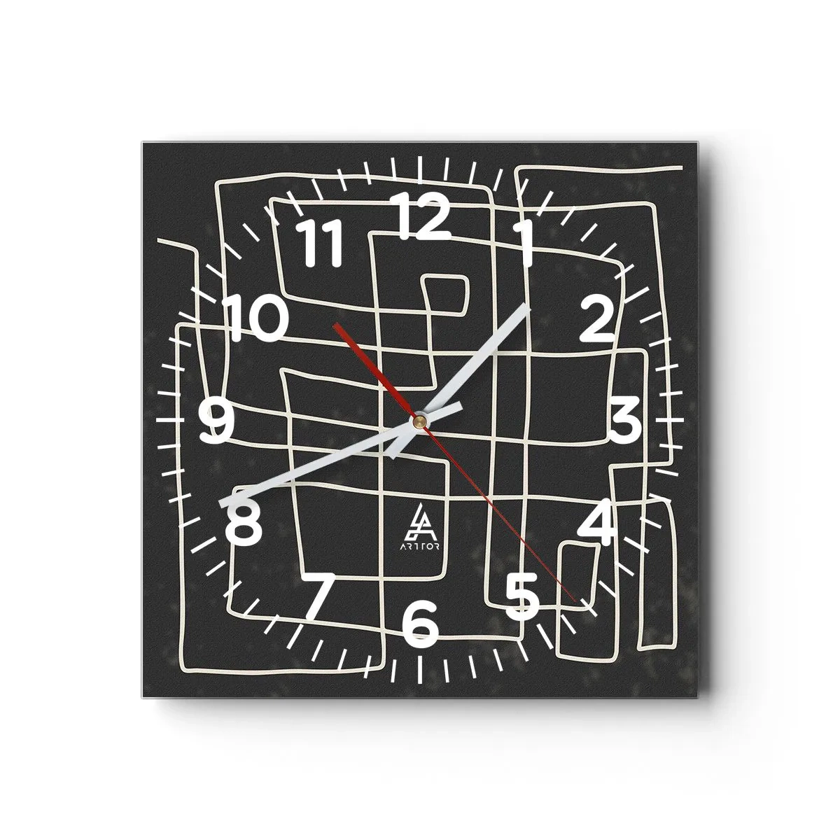 Wall clock - Clock on glass - Not Too Straight - 30x30 cm