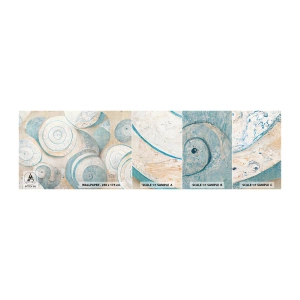 Photo Wallpaper Sample Standard Eco - What Does a Shell Hide? - Minimalism, Shells, Bright - 100x30 cm