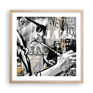 Poster in light oak frame - In the Rhythm of New York - 50x50 cm