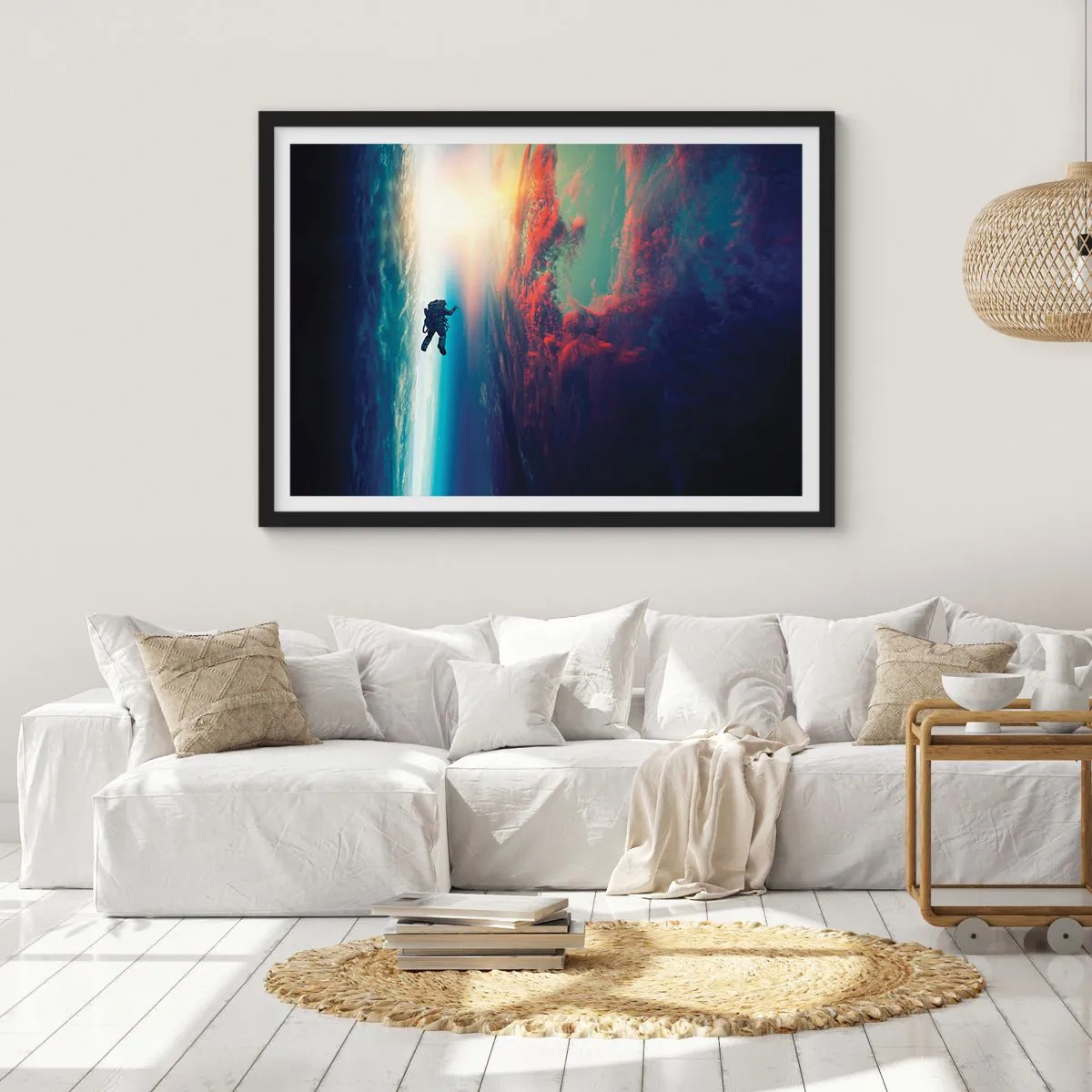 Poster in black frame - Confronting the Universe - 100x70 cm