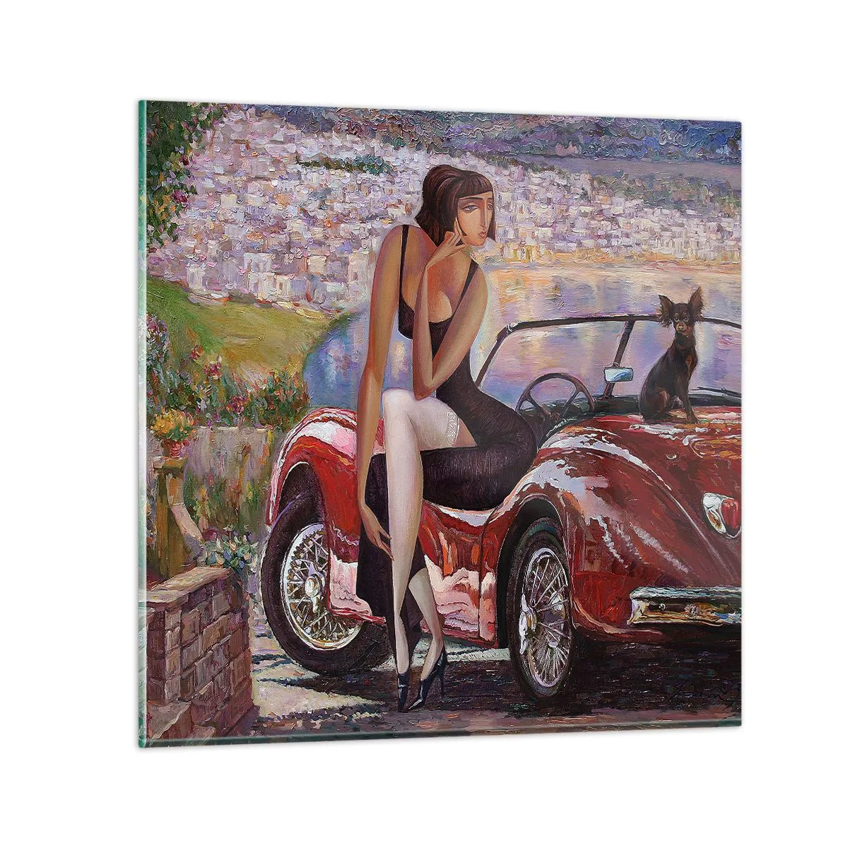 Glass picture - Summer? Only in Riviera - 50x50 cm